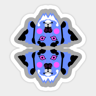 Dalmatian Dog Face, Bold blue Sticker